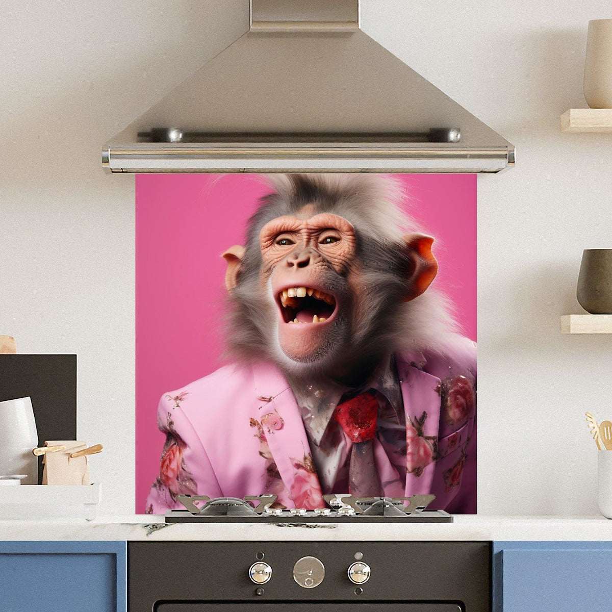 Pink Monkey — Toughened Glass Kitchen Splashback
