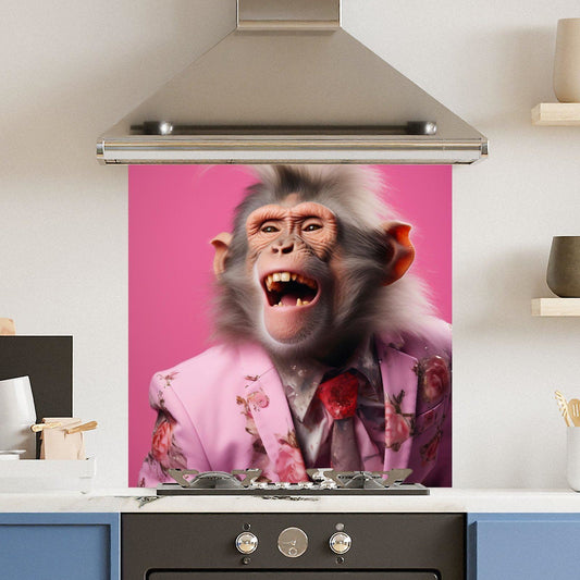 Pink Monkey — Toughened Glass Kitchen Splashback